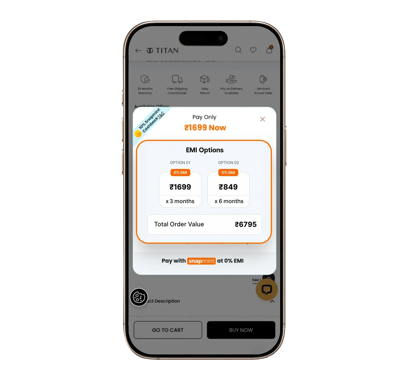 Checkout with clear EMI breakdown